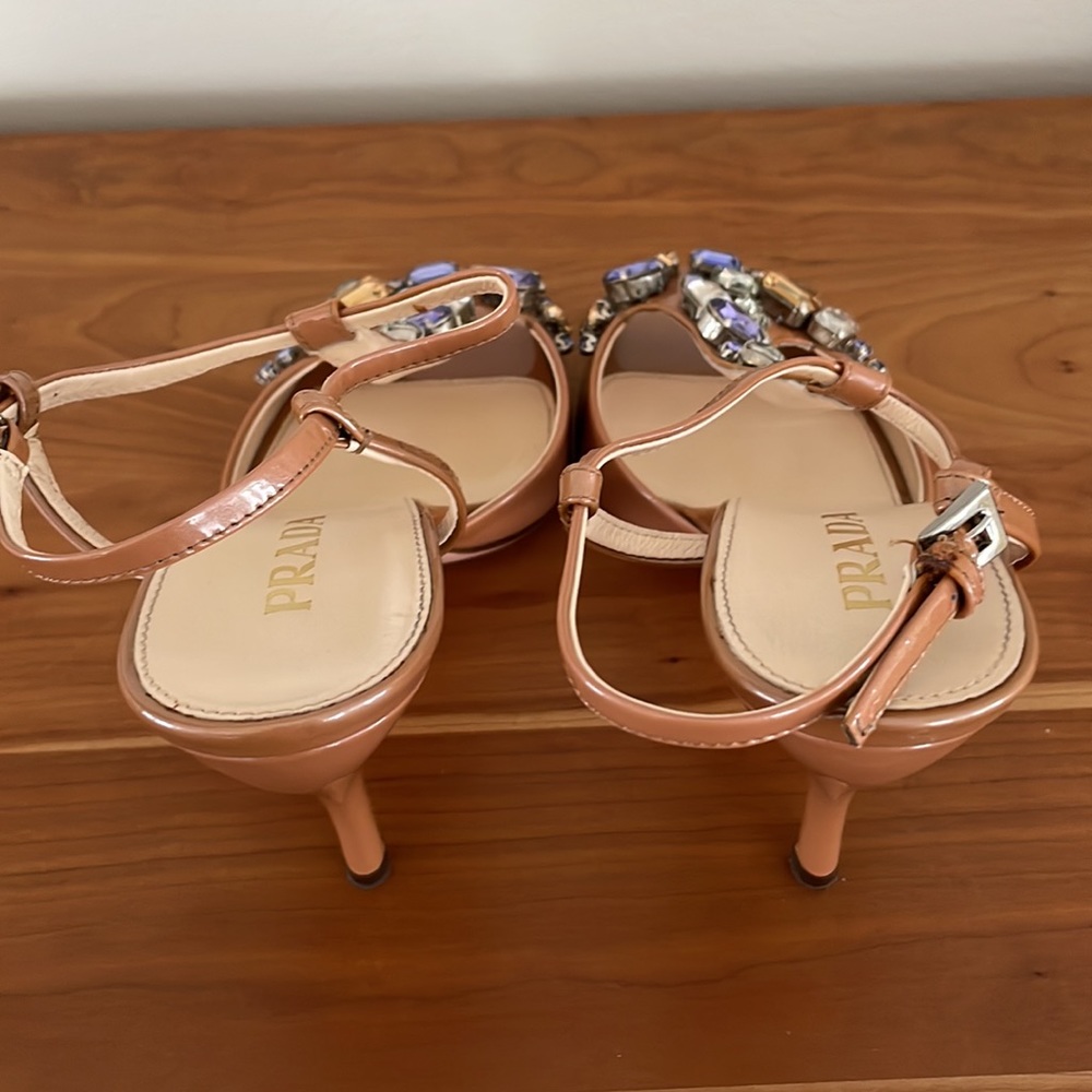 Prada Taffetas Jewels T-strap Sandals 37.5 - Picture 12 of 16